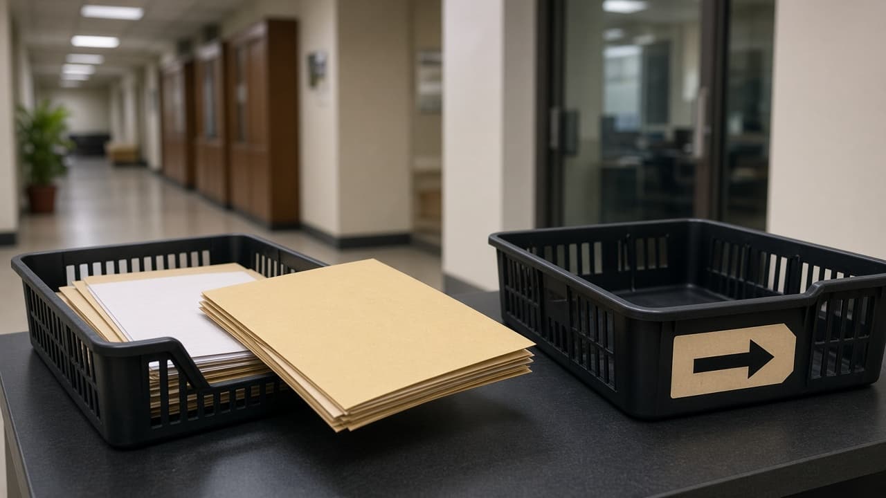 MSME loan file moving from the desk tray to a lender outbox
