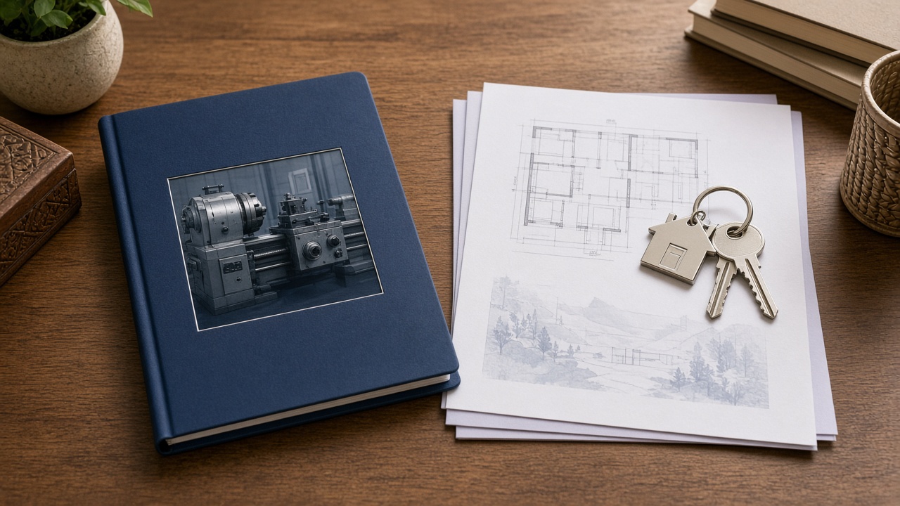 Machinery quotation beside property papers for business loan versus LAP