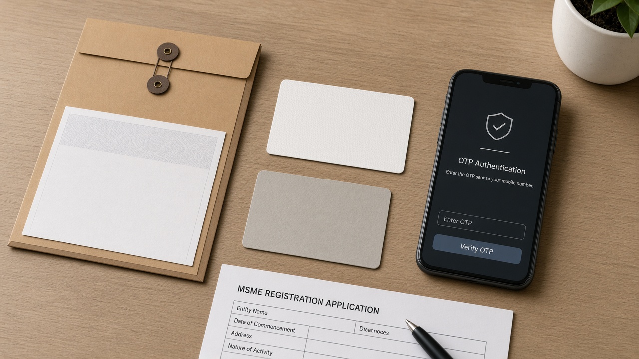 PAN, GST folder and OTP phone used for Udyam registration