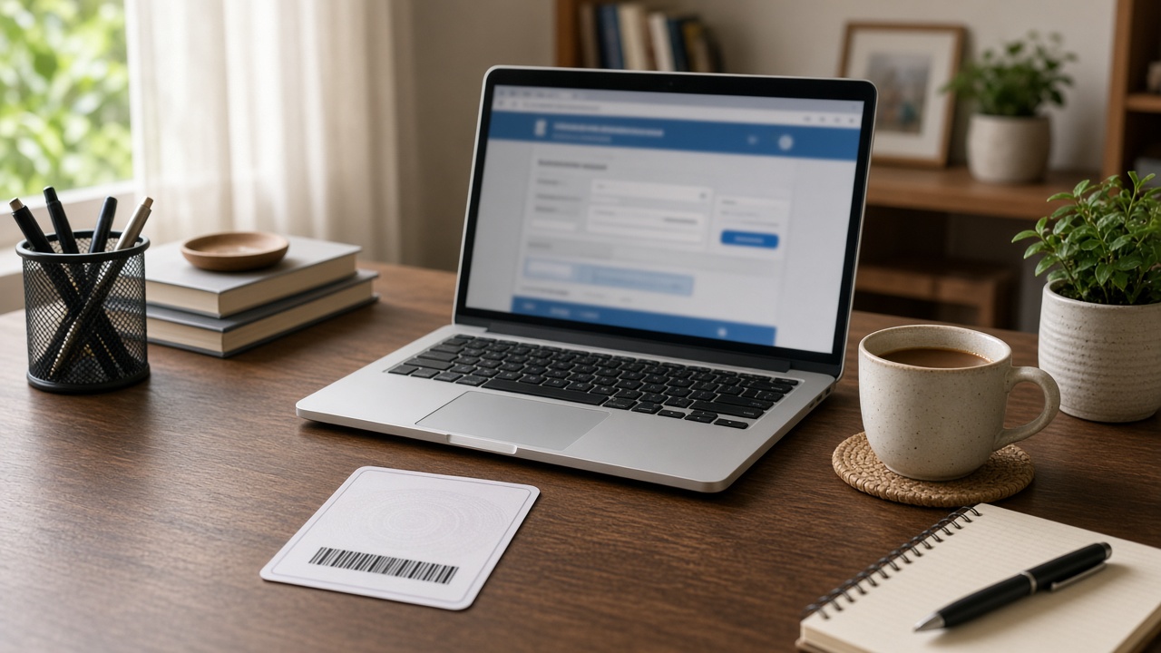 Laptop used to complete Udyam registration on the official portal