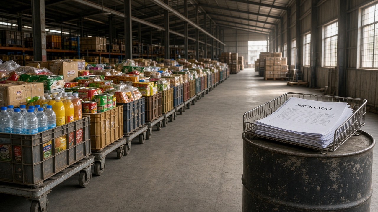 Stock crates and receivables papers that define working capital